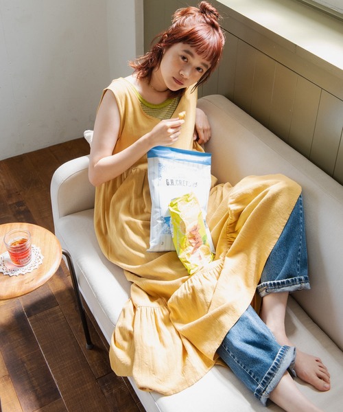 Crisp（クリスプ）の「ヘムギャザーロングワンピース（ワンピース・レディース・グリーン/イエロー・FREE）」の17枚目の写真