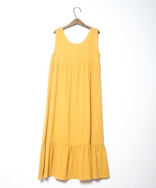Crisp（クリスプ）の「ヘムギャザーロングワンピース（ワンピース・レディース・グリーン/イエロー・FREE）」の5枚目の写真