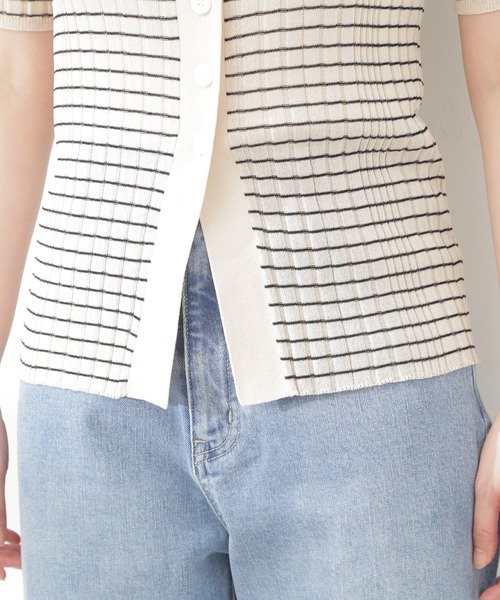 N.(N. Natural Beauty Basic)(エヌエヌナチュラルビューティーベーシック)の「◆シアーポロニット(ニット/セーター・レディース・ブラック×ホワイト/グリーン/ネイビー・MEDIUM)」の16枚目の写真