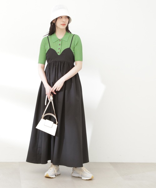 N.(N. Natural Beauty Basic)(エヌエヌナチュラルビューティーベーシック)の「◆シアーポロニット(ニット/セーター・レディース・ブラック×ホワイト/グリーン/ネイビー・MEDIUM)」の19枚目の写真