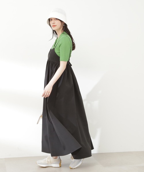 N.(N. Natural Beauty Basic)(エヌエヌナチュラルビューティーベーシック)の「◆シアーポロニット(ニット/セーター・レディース・ブラック×ホワイト/グリーン/ネイビー・MEDIUM)」の10枚目の写真