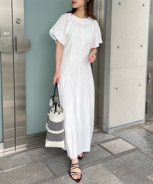 FRAY I.D（フレイアイディー）の「リネンパフスリーブワンピース