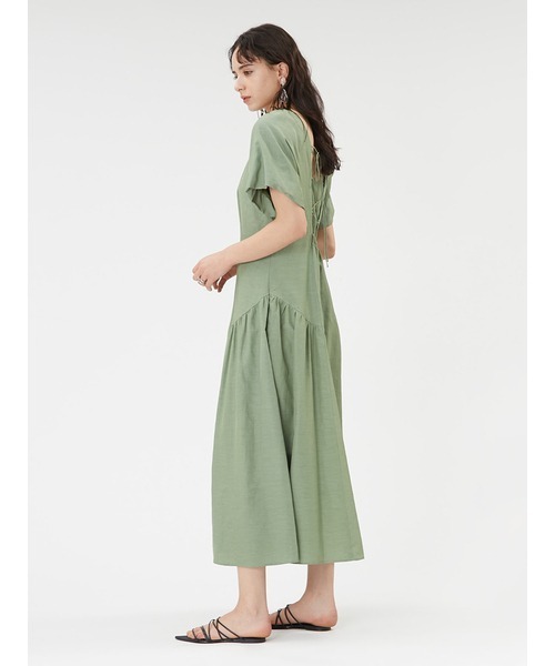 FRAY I.D（フレイアイディー）の「リネンパフスリーブワンピース