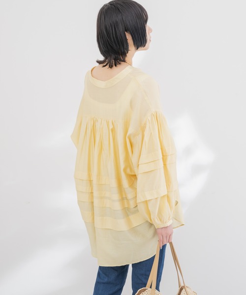 KATHARINE ROSS（キャサリンロス）の「【KATHARINE ROSS】レーヨンタックシアーブラウス（シャツ/ブラウス・レディース・イエロー/パープル・MEDIUM）」の6枚目の写真