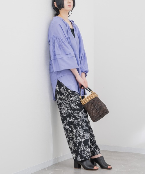 KATHARINE ROSS（キャサリンロス）の「【KATHARINE ROSS】レーヨンタックシアーブラウス（シャツ/ブラウス・レディース・イエロー/パープル・MEDIUM）」の8枚目の写真