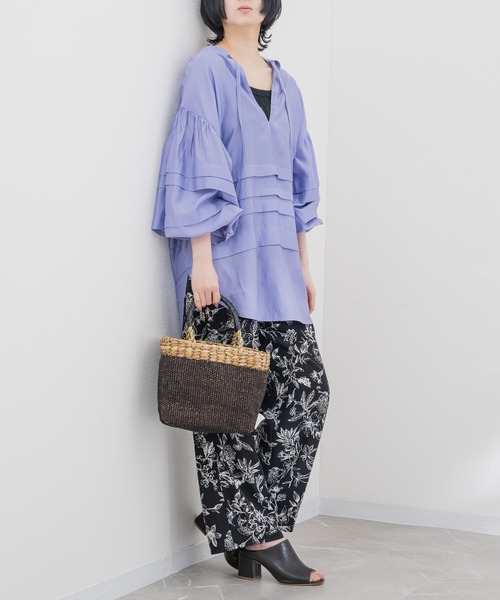 KATHARINE ROSS（キャサリンロス）の「【KATHARINE ROSS】レーヨンタックシアーブラウス（シャツ/ブラウス・レディース・イエロー/パープル・MEDIUM）」の9枚目の写真