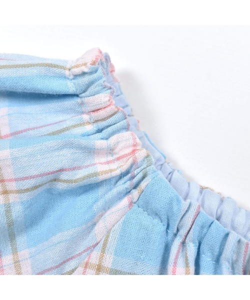 Noeil aime BeBe(ノイユエイムベベ)の「Noeil aime BeBe/サマーチェック肩フリルワンピース(80~130cm)(ワンピース・キッズ・オレンジ系その他/ブルー系その他・90/100/110/120/130/80)」の10枚目の写真