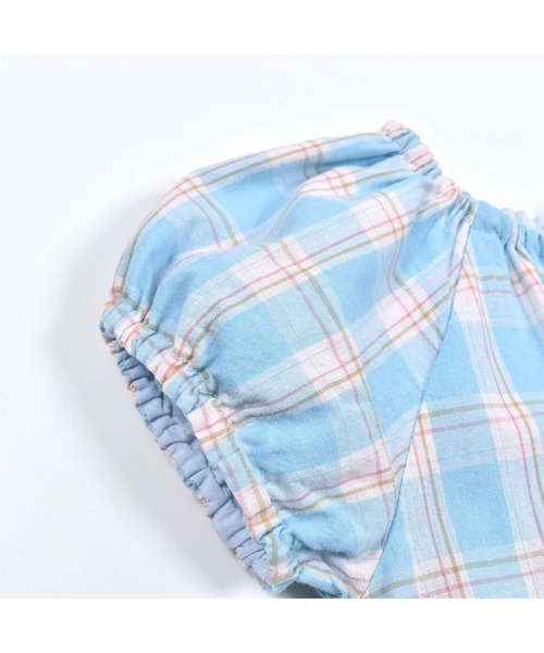 Noeil aime BeBe(ノイユエイムベベ)の「Noeil aime BeBe/サマーチェック肩フリルワンピース(80~130cm)(ワンピース・キッズ・オレンジ系その他/ブルー系その他・90/100/110/120/130/80)」の11枚目の写真