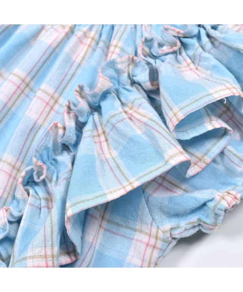 Noeil aime BeBe(ノイユエイムベベ)の「Noeil aime BeBe/サマーチェック肩フリルワンピース(80~130cm)(ワンピース・キッズ・オレンジ系その他/ブルー系その他・90/100/110/120/130/80)」の12枚目の写真
