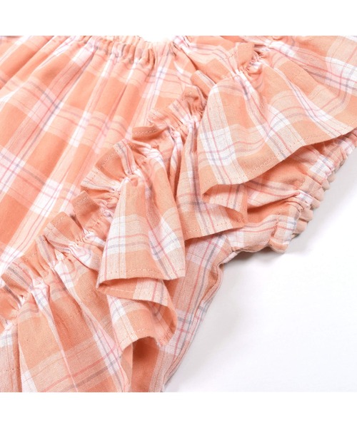Noeil aime BeBe(ノイユエイムベベ)の「Noeil aime BeBe/サマーチェック肩フリルワンピース(80~130cm)(ワンピース・キッズ・オレンジ系その他/ブルー系その他・90/100/110/120/130/80)」の20枚目の写真