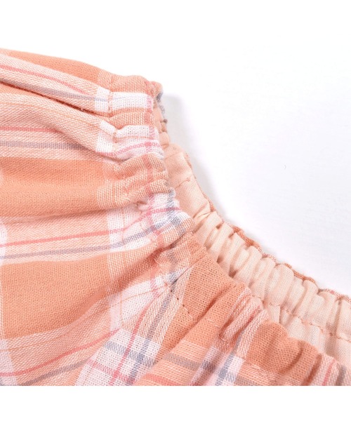 Noeil aime BeBe(ノイユエイムベベ)の「Noeil aime BeBe/サマーチェック肩フリルワンピース(80~130cm)(ワンピース・キッズ・オレンジ系その他/ブルー系その他・90/100/110/120/130/80)」の18枚目の写真