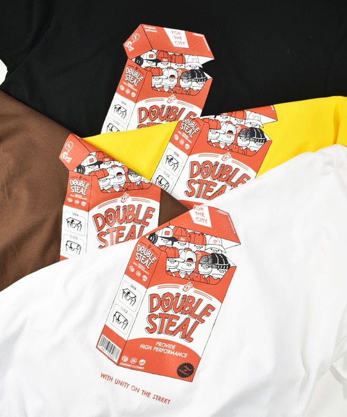 DOUBLE STEAL（ダブルスティール）の「ダブズ in the Box Tシャツ（Tシャツ/カットソー・メンズ・ブラック/ダークブラウン/ホワイト/イエロー・LARGE/X-LARGE/XX-LARGE/MEDIUM）」の5枚目の写真