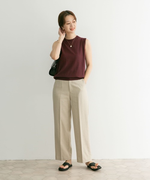 URBAN RESEARCH DOORS（アーバンリサーチドアーズ）の「ハイツイストコットンノースリーブKNIT（ニット/セーター・レディース・ブラック/ブラウン/ブルー・MEDIUM）」の13枚目の写真