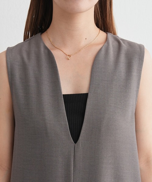 COLONY 2139（コロニートゥーワンスリーナイン）の「WEB限定 / リネンライクVネックサロペット（サロペット/オーバーオール・レディース・カーキ/ブラック・FREE）」の20枚目の写真