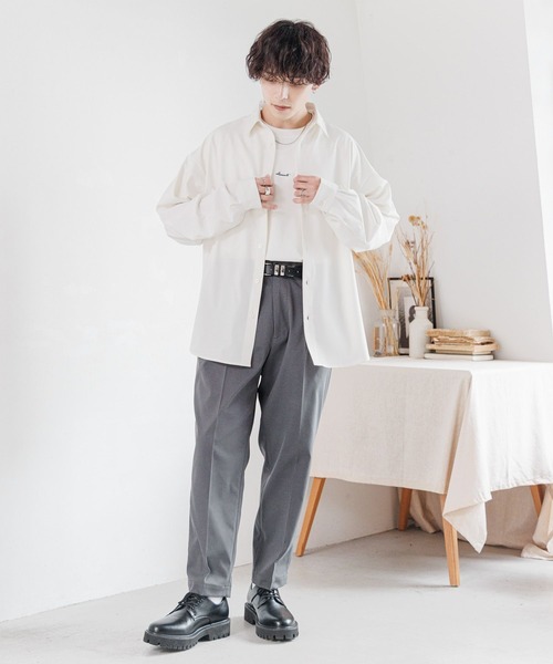 RAGEBLUE(レイジブルー)の「Center crease/twill tuck tapered slacks / センタープレス/SORONA(R)ツイルタックテーパードスラックス(スラックス・メンズ・ホワイト/ブラック/ブラウン/グレー・SMALL/MEDIUM/LARGE)」の17枚目の写真