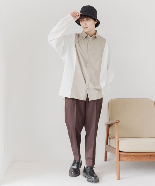 RAGEBLUE(レイジブルー)の「Center crease/twill tuck tapered slacks / センタープレス/SORONA(R)ツイルタックテーパードスラックス(スラックス・メンズ・ホワイト/ブラック/ブラウン/グレー・SMALL/MEDIUM/LARGE)」の19枚目の写真