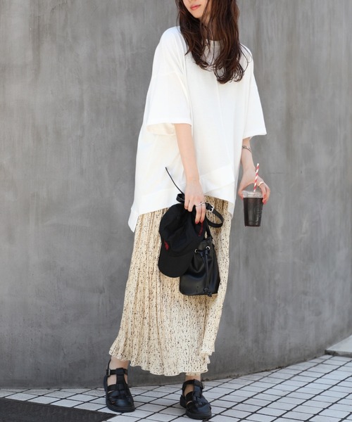 SETUP7（セットアップセブン）の「【SETUP7】リメイク風切り替え半袖Tシャツ 86142 KRI（Tシャツ/カットソー・レディース・ブラック/オレンジ/オフホワイト・FREE）」の7枚目の写真