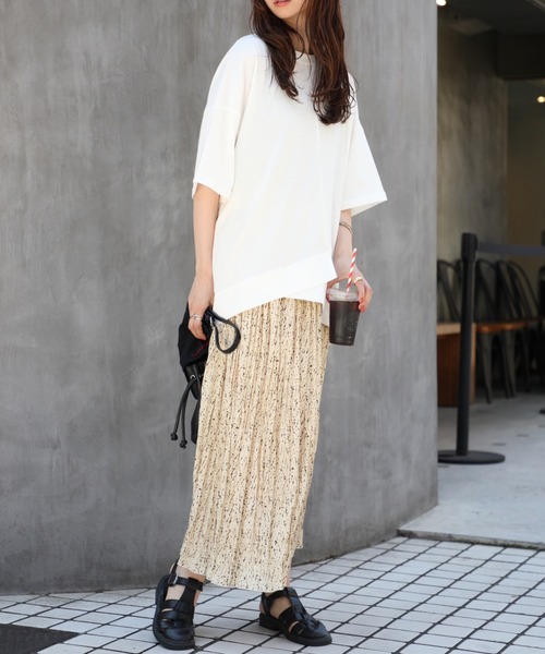 SETUP7（セットアップセブン）の「【SETUP7】リメイク風切り替え半袖Tシャツ 86142 KRI（Tシャツ/カットソー・レディース・ブラック/オレンジ/オフホワイト・FREE）」の8枚目の写真