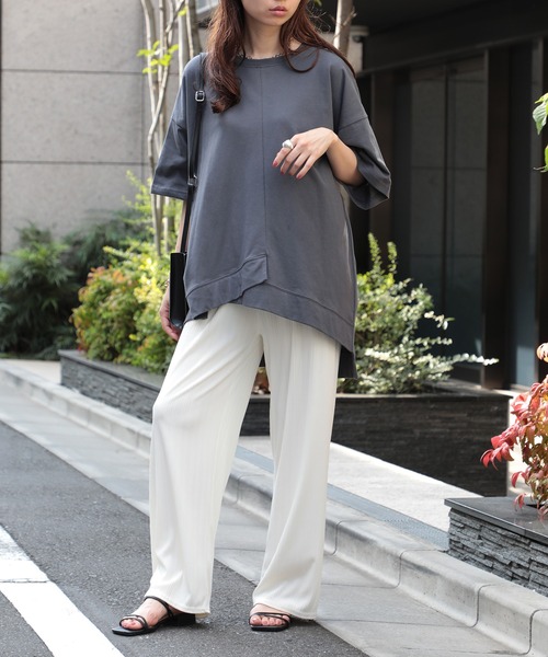 SETUP7（セットアップセブン）の「【SETUP7】リメイク風切り替え半袖Tシャツ 86142 KRI（Tシャツ/カットソー・レディース・ブラック/オレンジ/オフホワイト・FREE）」の12枚目の写真