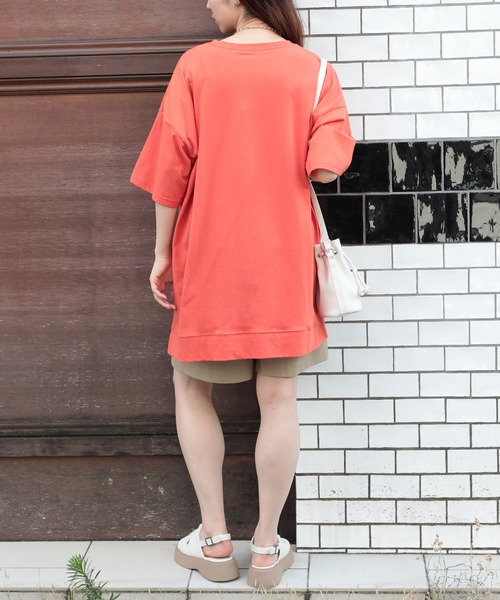 SETUP7（セットアップセブン）の「【SETUP7】リメイク風切り替え半袖Tシャツ 86142 KRI（Tシャツ/カットソー・レディース・ブラック/オレンジ/オフホワイト・FREE）」の18枚目の写真