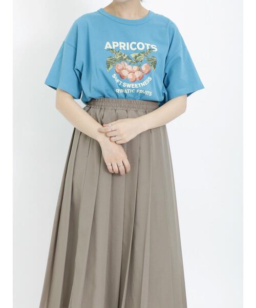 Samansa Mos2(サマンサ モスモス)の「実柄プリントアソートTシャツ(Tシャツ/カットソー・レディース・オフホワイト/ネイビー/キナリ/ブルー・F)」の1枚目の写真