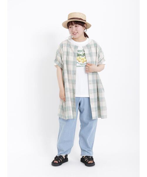 Samansa Mos2(サマンサ モスモス)の「実柄プリントアソートTシャツ(Tシャツ/カットソー・レディース・オフホワイト/ネイビー/キナリ/ブルー・F)」の15枚目の写真