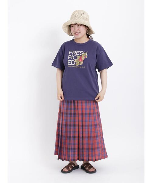 Samansa Mos2(サマンサ モスモス)の「実柄プリントアソートTシャツ(Tシャツ/カットソー・レディース・オフホワイト/ネイビー/キナリ/ブルー・F)」の21枚目の写真