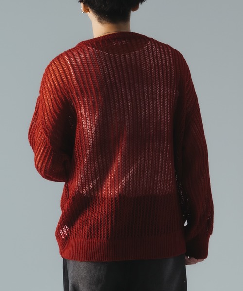 epnok(エプノック)の「モヘアライクメッシュルーズニット(ニット/セーター・メンズ・グレイッシュブルー/ダークグレー/レッド・SMALL/MEDIUM/LARGE)」の11枚目の写真