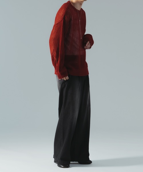 epnok(エプノック)の「モヘアライクメッシュルーズニット(ニット/セーター・メンズ・グレイッシュブルー/ダークグレー/レッド・SMALL/MEDIUM/LARGE)」の16枚目の写真