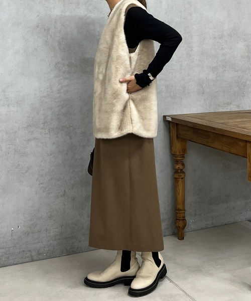 un dix cors(アンディコール)の「ファーベスト(ベスト・レディース・アイボリー/グレイッシュベージュ・FREE)」の20枚目の写真