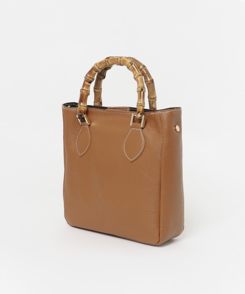 MARCO BIANCHINI(マルコビアンチーニ)の「MARCO BIANCHINI バンブーミニトートバッグ(トートバッグ・レディース・ブラック/ブラウン・ONE)」の7枚目の写真