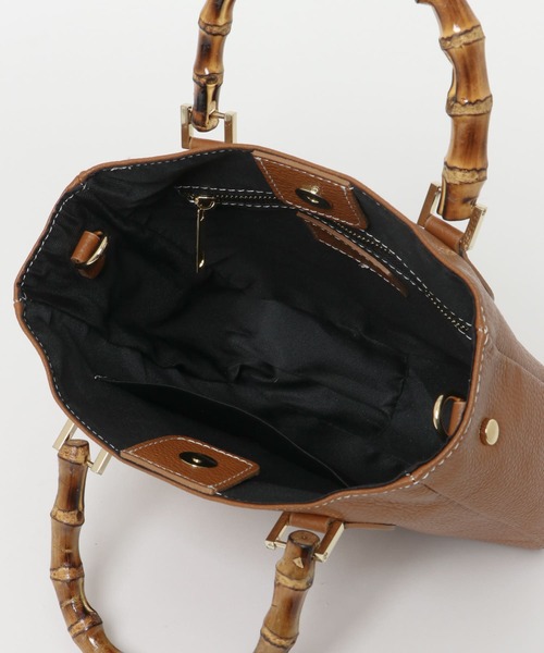 MARCO BIANCHINI(マルコビアンチーニ)の「MARCO BIANCHINI バンブーミニトートバッグ(トートバッグ・レディース・ブラック/ブラウン・ONE)」の10枚目の写真