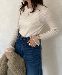 【WEB限定】 袖シアーニット