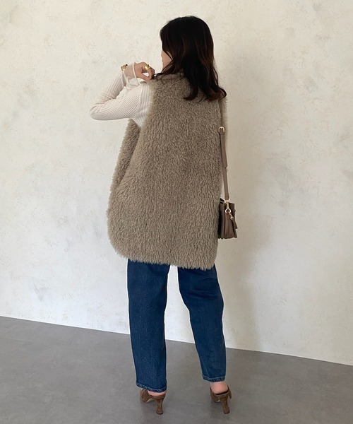 DouDou（ドゥドゥ）の「【WEB限定】 袖シアーニット（ニット/セーター・レディース・ベージュ/オフホワイト/ブラック・FREE）」の11枚目の写真
