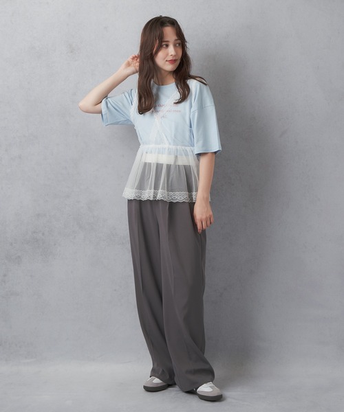 Lull（ルル）の「【Lull / ルル】チュールオーバータンクトップ（タンクトップ・レディース・ブラック/ホワイト・ONESIZE）」の15枚目の写真