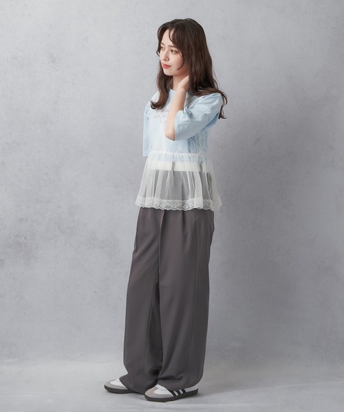 Lull（ルル）の「【Lull / ルル】チュールオーバータンクトップ（タンクトップ・レディース・ブラック/ホワイト・ONESIZE）」の16枚目の写真