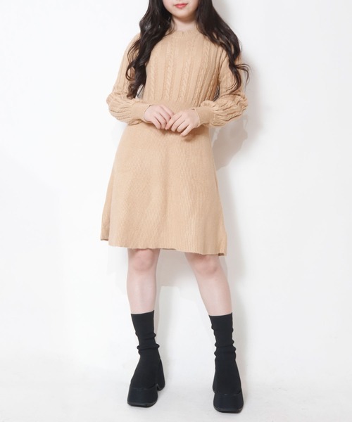 NinaetLina（ニナエリナ）の「ニットワンピース（ワンピース・レディース・モカ/ワインレッド/アイボリー/ブラック・FREE）」の16枚目の写真