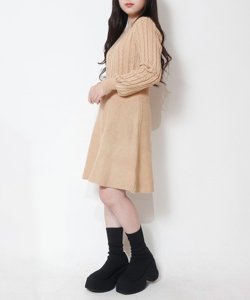 NinaetLina（ニナエリナ）の「ニットワンピース（ワンピース・レディース・モカ/ワインレッド/アイボリー/ブラック・FREE）」の18枚目の写真