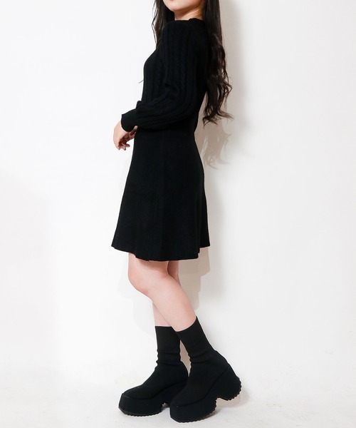NinaetLina（ニナエリナ）の「ニットワンピース（ワンピース・レディース・モカ/ワインレッド/アイボリー/ブラック・FREE）」の14枚目の写真