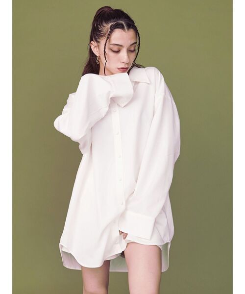 EVRIS（エヴリス）の「ワイドスリーブBIGシャツ（シャツ/ブラウス・レディース・カーキ/ベージュ/ホワイト・FREE）」の6枚目の写真