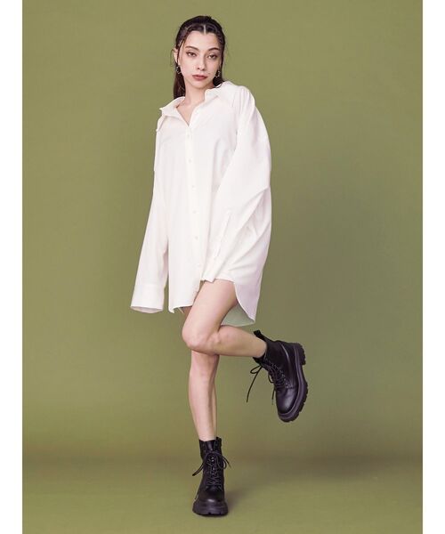 EVRIS（エヴリス）の「ワイドスリーブBIGシャツ（シャツ/ブラウス・レディース・カーキ/ベージュ/ホワイト・FREE）」の7枚目の写真