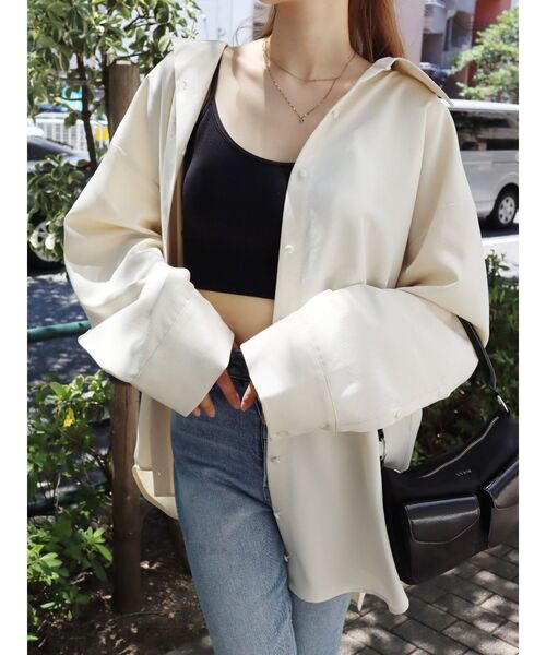 EVRIS（エヴリス）の「ワイドスリーブBIGシャツ（シャツ/ブラウス・レディース・カーキ/ベージュ/ホワイト・FREE）」の10枚目の写真