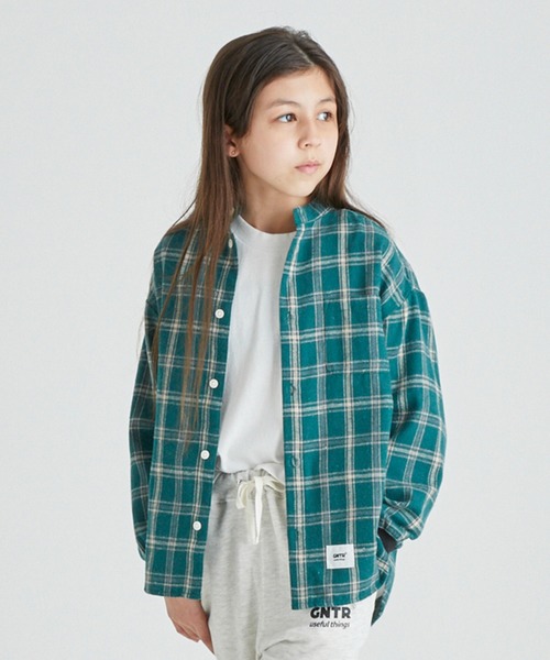 GENERATOR（ジェネレーター）の「ジェネレーター バンドカラーシャツ（シャツ/ブラウス・キッズ・グリーン/ベージュ/ブラック/ブラウン・L/XL/M）」の4枚目の写真