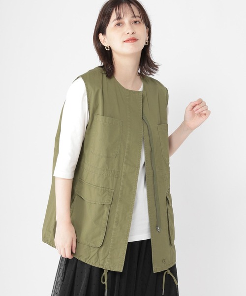 studio CLIP（スタディオクリップ）の「ノーカラーミリタリーベスト（ベスト・レディース・ネイビー/ベージュ/カーキ・FREE）」の7枚目の写真