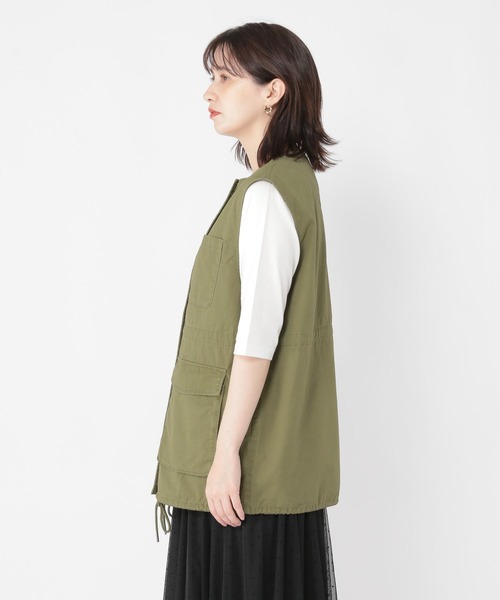 studio CLIP（スタディオクリップ）の「ノーカラーミリタリーベスト（ベスト・レディース・ネイビー/ベージュ/カーキ・FREE）」の11枚目の写真