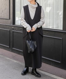 FORK&SPOON | FORK&SPOON　カシメポケットジャンパースカート(ワンピース)