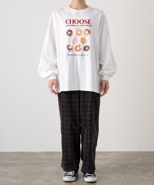 MONO-MART LADY'S(モノマートレディース)の「オーバーサイズプリントロンT ベイクドスイーツ/ブレックファースト(Tシャツ/カットソー・レディース・ホワイト系1/スミクロ/オートミール/ブラック系1/オフホワイト/ライトブラウン/ネイビー/ホワイト系2・FREE)」の22枚目の写真