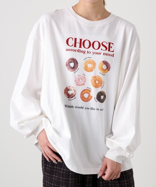 MONO-MART LADY'S(モノマートレディース)の「オーバーサイズプリントロンT ベイクドスイーツ/ブレックファースト(Tシャツ/カットソー・レディース・ホワイト系1/スミクロ/オートミール/ブラック系1/オフホワイト/ライトブラウン/ネイビー/ホワイト系2・FREE)」の19枚目の写真