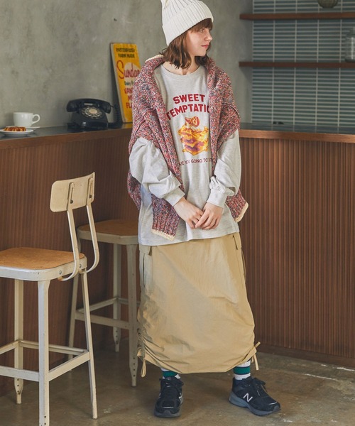 MONO-MART LADY'S(モノマートレディース)の「オーバーサイズプリントロンT ベイクドスイーツ/ブレックファースト(Tシャツ/カットソー・レディース・ホワイト系1/スミクロ/オートミール/ブラック系1/オフホワイト/ライトブラウン/ネイビー/ホワイト系2・FREE)」の18枚目の写真