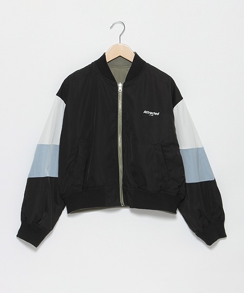 LOVETOXIC（ラブトキシック）の「リバーシブルブルゾン（ブルゾン・キッズ・カーキ/ブラック/アイボリー・M/L/S）」の7枚目の写真